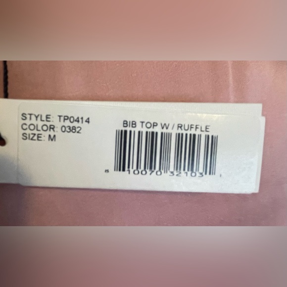 Fleur du Mal Bib Top with Ruffles Pink - Picture 7 of 8